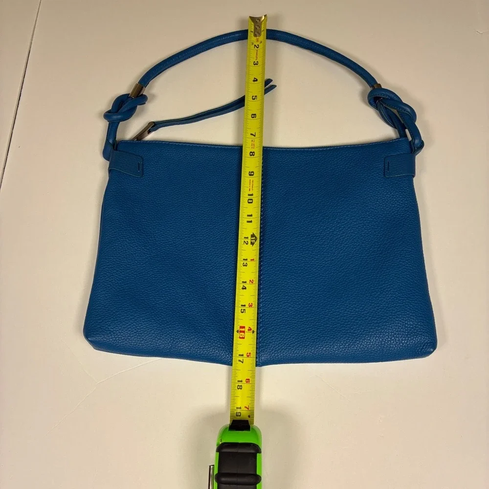 Vince Camuto Purse Blue Leather Handbag with dust bag Old‎ Money Quiet Luxury